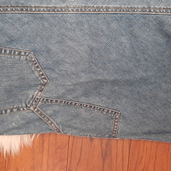 Vintage JLo Corset back Midi Length Cargo pocket Jean Skirt - Picture 3 of 6